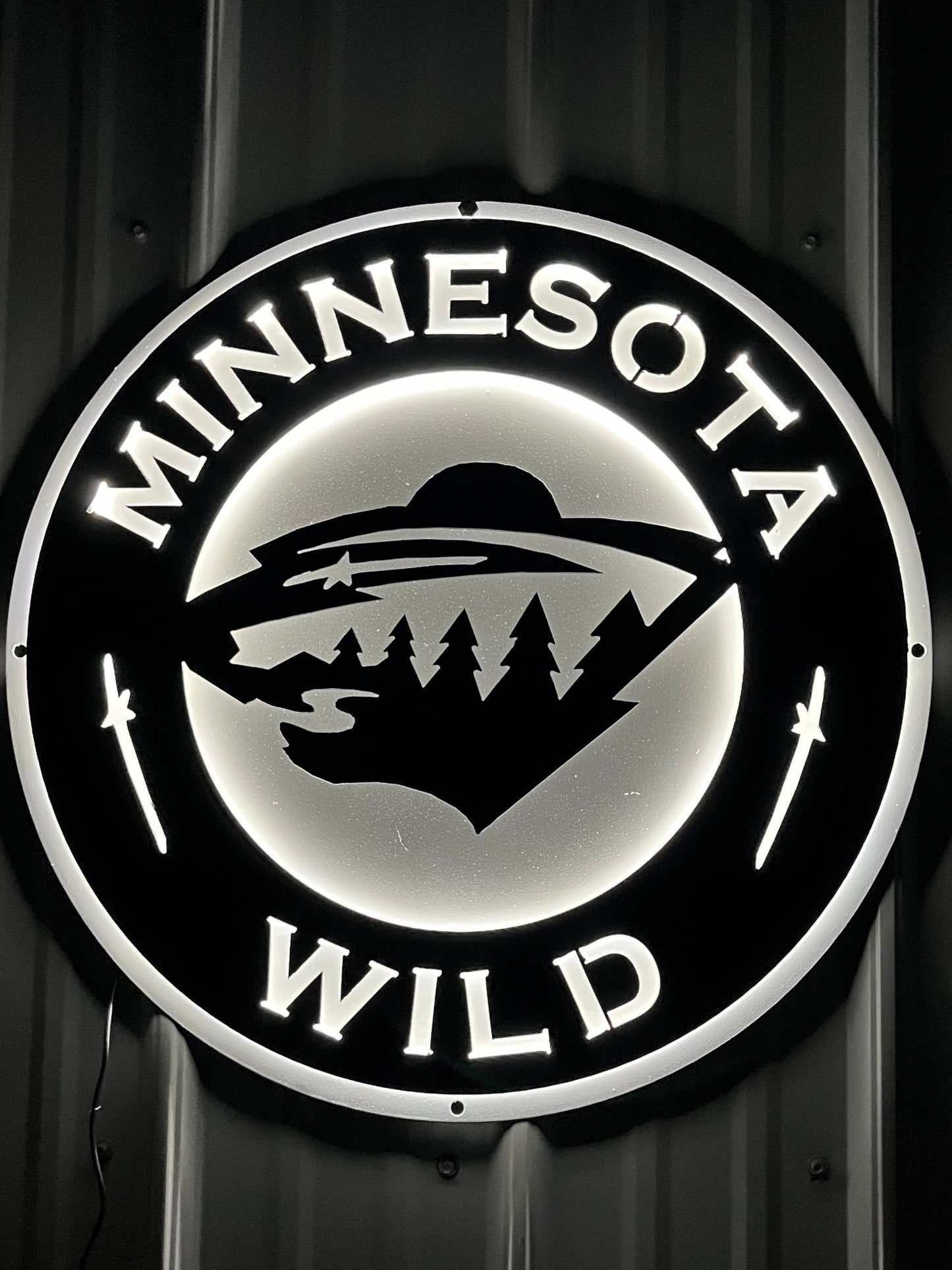 MN Wild back lit sign