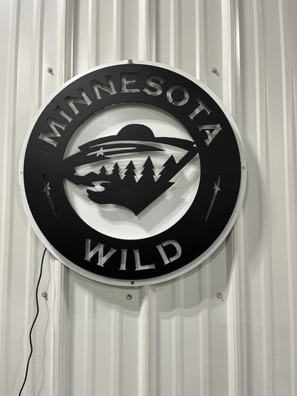 MN Wild back lit sign
