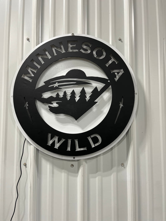 MN Wild back lit sign