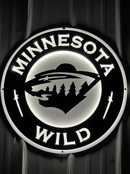 MN Wild back lit sign